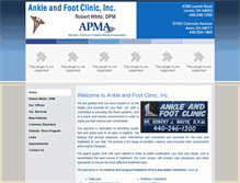 Tablet Screenshot of anklefootclinic.net